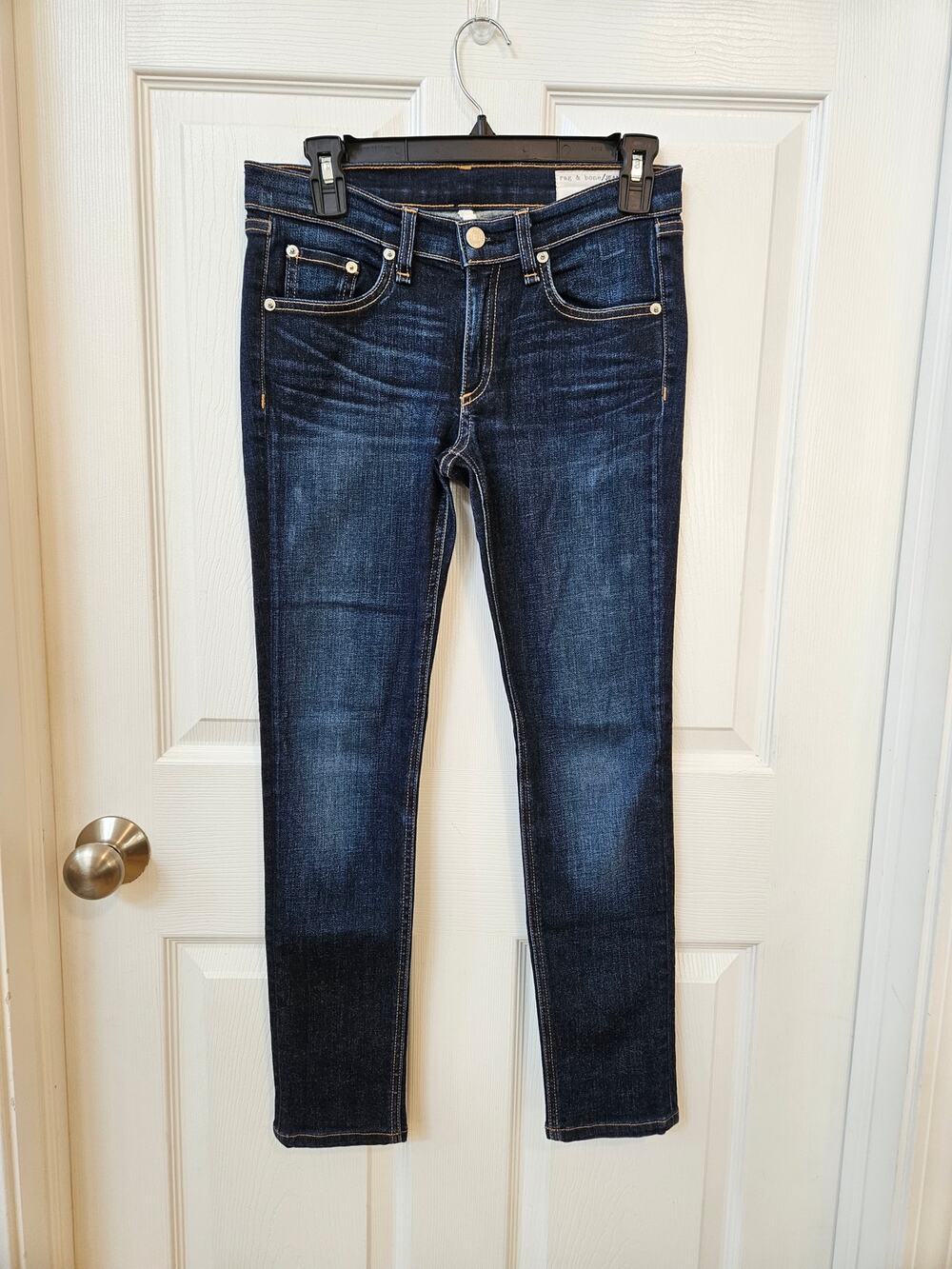 Rag & Bone Jeans Womens 27 Dark Wash Skinny Mid Rise Stretch Premium Denim USA